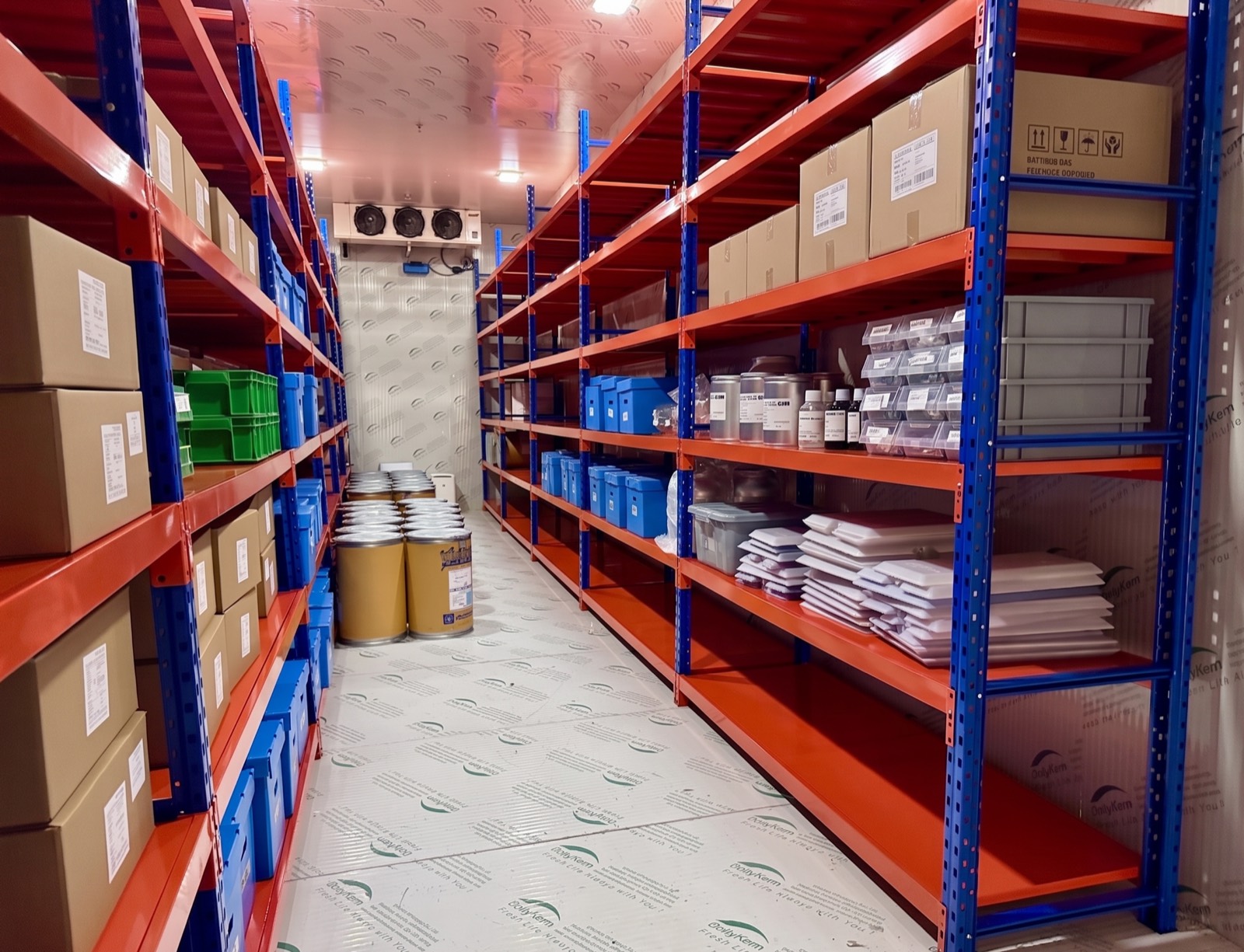 Temperature-controlled cold room shelving